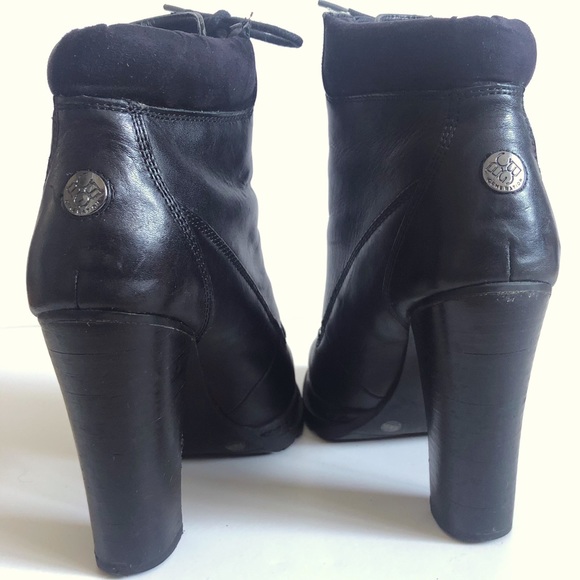 BCBGeneration Platform High Heel Leather Combat Booties - Picture 6 of 9